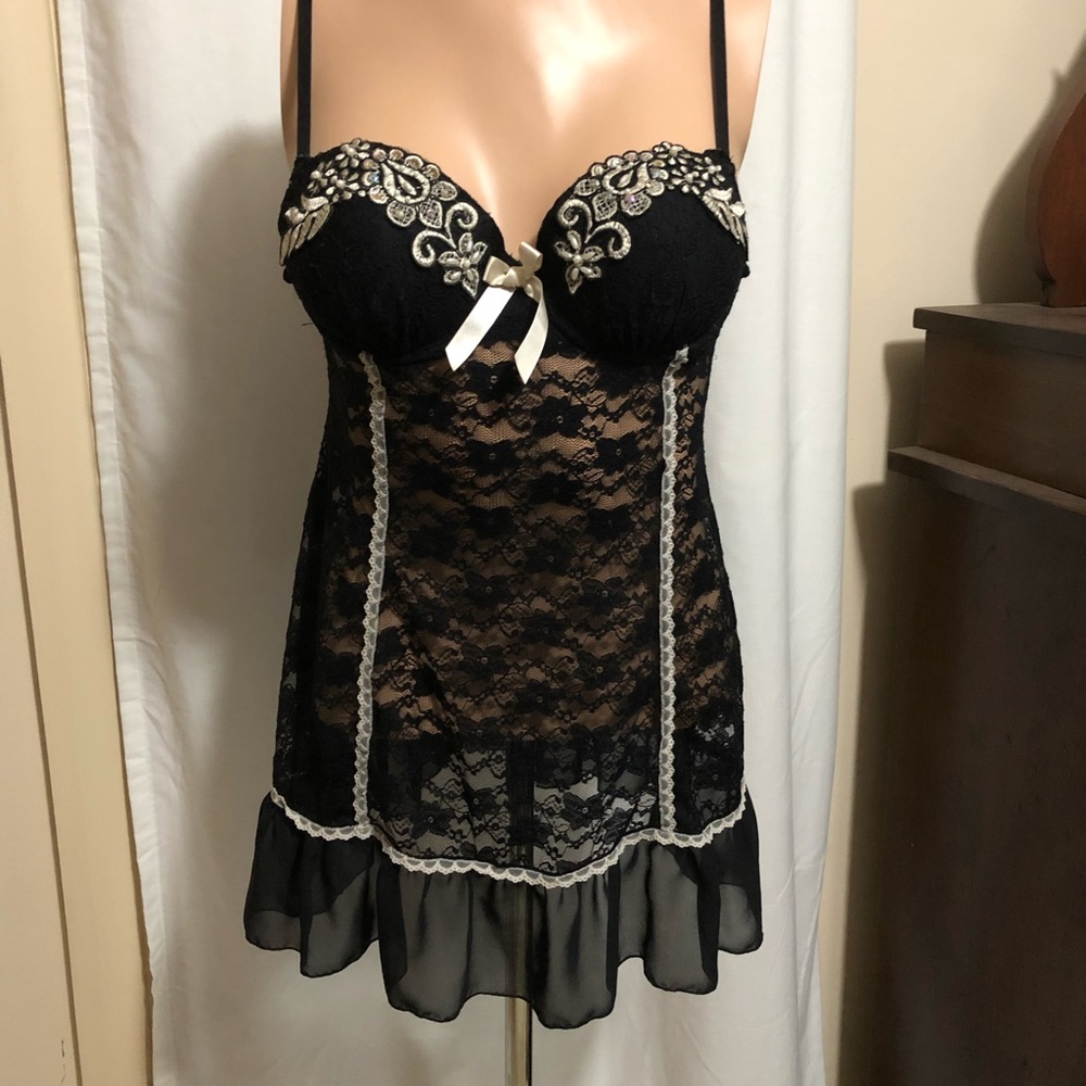 Sexy black lace nightie. Sz Small